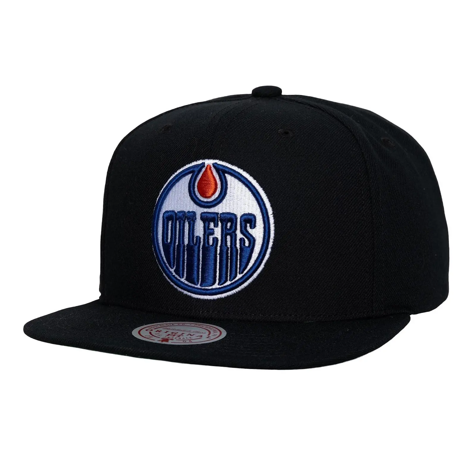 Edmonton Oilers Black Top Spot Snapback Vintage Hat NHL Throwback Cap Adjustable Fan Gear Mitchell & Ness