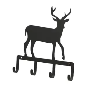 212 MAIN Rust-Proof Wrought Iron Deer Shape Key Holder, Wall-Mount Organiser, Animal-Shaped Hanging Decor for Indoor/Outdoor Entryway Home Decor