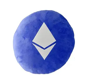 Ethereum Pillows - Embroidered Round Stuffed Plush Crypto Pillow ETH