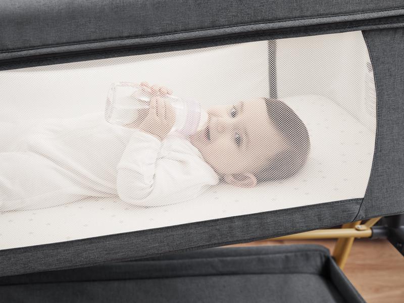 Angelbliss 3 in 1 Baby Bassinet with Comfy Mattress, 6 Height Adjustable, Easy Folding, Portable Bedside Crib for Newborn Infants