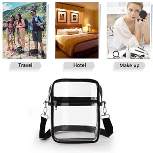 Transparent PVC Crossbody Bag, Lightweight Waterproof Shoulder Bag, Multi-Functional Storage Pouch, Portable and Versatile Design