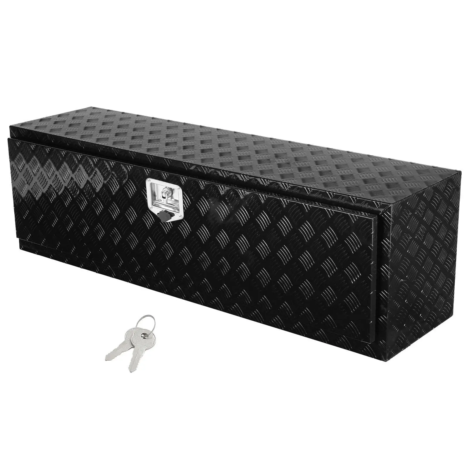 【Summerfinds】VEVOR Underbody Aluminum Truck Storage Box, 60"x17"x18" Heavy-Duty Diamond Plate Container with Lock & Keys, Waterproof T-Handle Latch Enclosure for Trucks, Functional Deep Storage Solution, Container Storage Boxes, Aluminum Storage Box