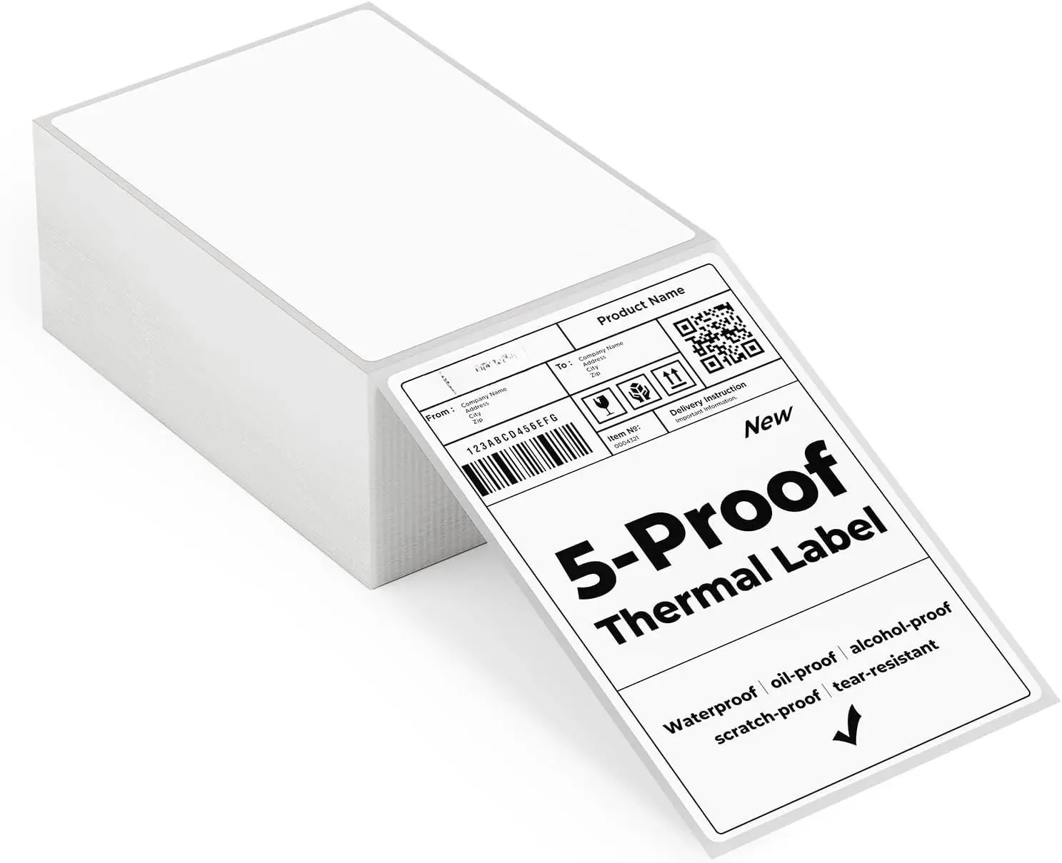 4"x6" Direct Thermal Shipping Labels, Durable , Oil-Proof, Scratch-Proof, -Resistant, -Resistant Label Paper for Thermal Printers, Packages, 380 Sheets/Fanfold