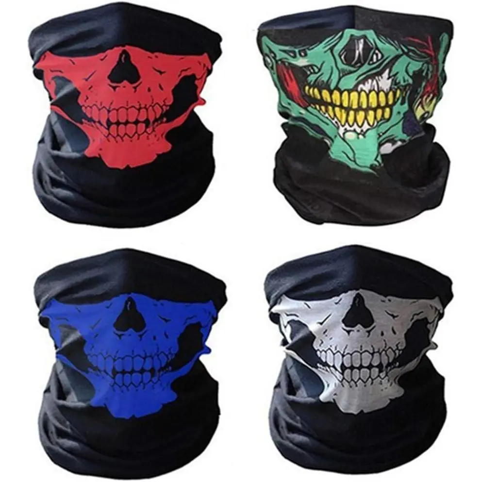 Halloween Skull Mask, Motorcycle Bicycle Mask, Seamless Skull Face Tube Mask Cycling Mask, Multi-Function Headwear, Suitable for Hiking, Camping, Mountaineering, Suitable for Halloween Props