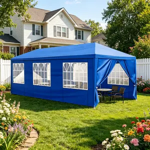 10'X10‘/20'/30' Outdoor Party Canopy Tent, Waterproof Gazebo With Removable Sidewalls  For Birthday & Backyard Gatherings, Summer Vibes