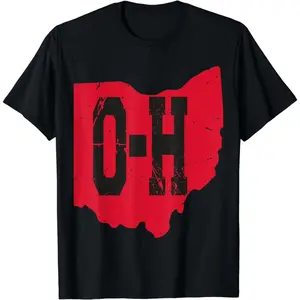 Mens I Love My Ohio Home Script Ohio Buckeye State T-Shirt