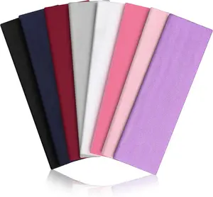 8PCS Non-Slip Elastic Sports Headbands for Men & Women Sweat Absorbing Summer-Exclusive Breathable Fabric Snug Fit 7.9x2.76 inch Rich Assortment of Colors