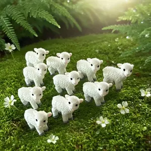 10-30 mini resin sheep mini set-cute lamb ornaments, suitable for miniature garden decoration, collection ornaments, Valentine's Day decorations, Garden Accessories
