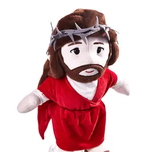 Finding Jesus 4 Mode Calming Sleep Doll Christmas Gift Plush Toy with Red Robe and Crown of Thorns