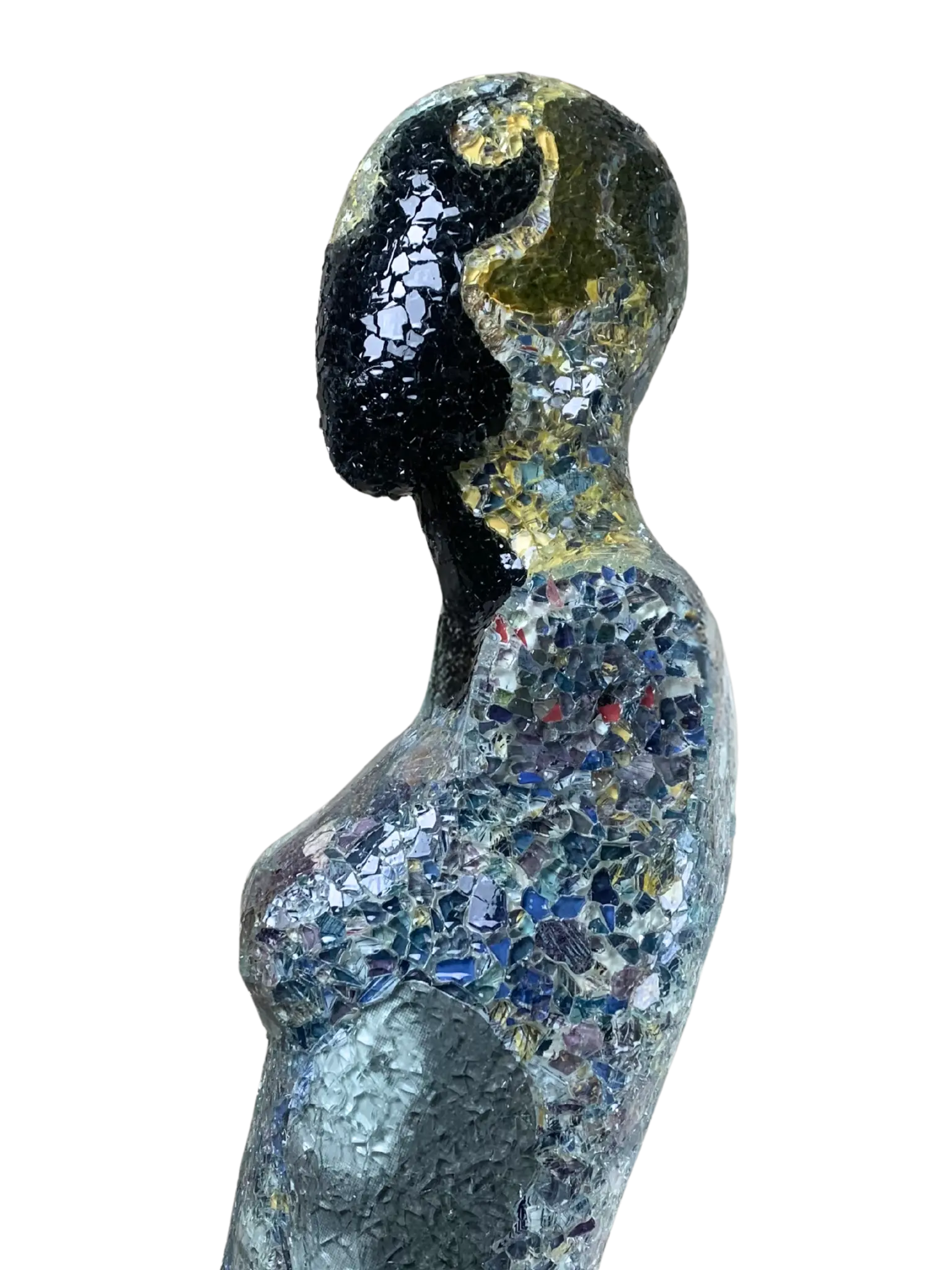 Aphrodite Godyssey Series Hand-Painted Glass Sculpture 24 inch Mixed Media Art on Fiberglass Unique Artwork by Emily Colvin Projects At Large Studio Los Angeles