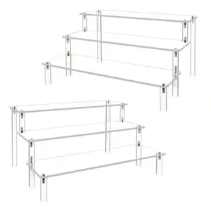 Acrylic Triangular Display Stand, Three-Tier Storage Rack, Home Organizer, Jewelry Cosmetics Display, Multi-Layer Transparent Holder, Decorative