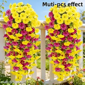 4pcs UV Resistant Realistic Fake Flower Vines, Rose Combo, Indoor Outdoor Home Office Hotel Garden Wedding Decor