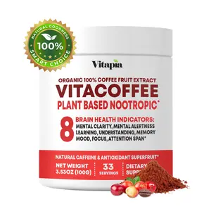 Vitapia Organic Coffee Fruit Extract Powder: Natural Caffeine & Energy Boost, Boosts Brain & Cognitive Performance, Supports Immune System, Antioxidant Superfood
