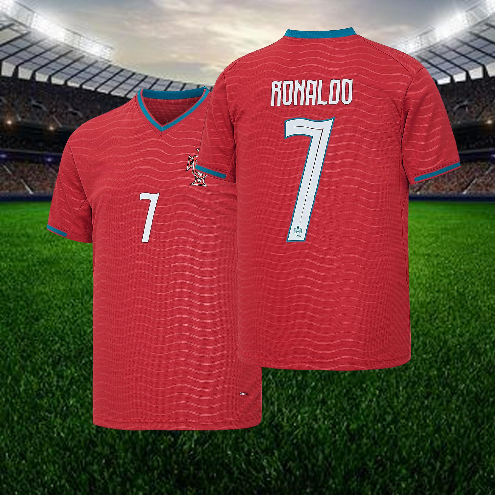 2026 Portugal Fans All Over Print Soccer Jersey - #7 Red Jersey, Unisex Shirt, Lightweight & Breathable, Comfortable For Daily Wear