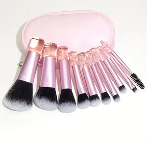 10 Piece Mini Makeup Brush Set, Portable Travel Foundation Brush, Eyeshadow Brush, Blush Brush, Concealer Brush, Contour Brush