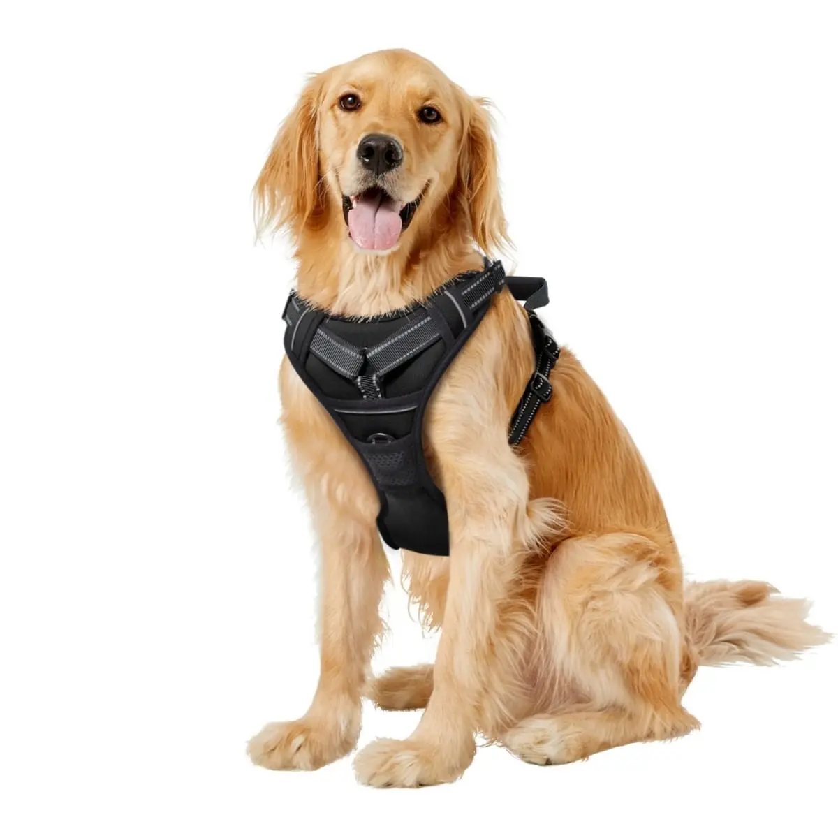GOOPAWS GDH-2132BK GOOPAWS Padded Reflective Dog Harness, Easy Control Lightweight Dog Harness, Adjustable Outdoor Pet Harness for Small Medium Large Dogs