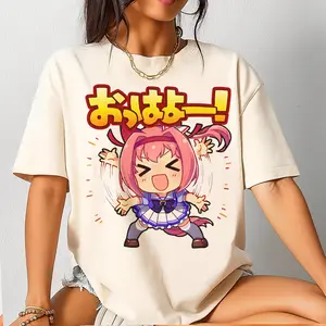 Adorable Haru Urara Chibi Oversized Tee – Hilarious Uma Musume Anime Graphic Shirt for Fun-Filled Mornings and True Fan Love Casual Womenswear