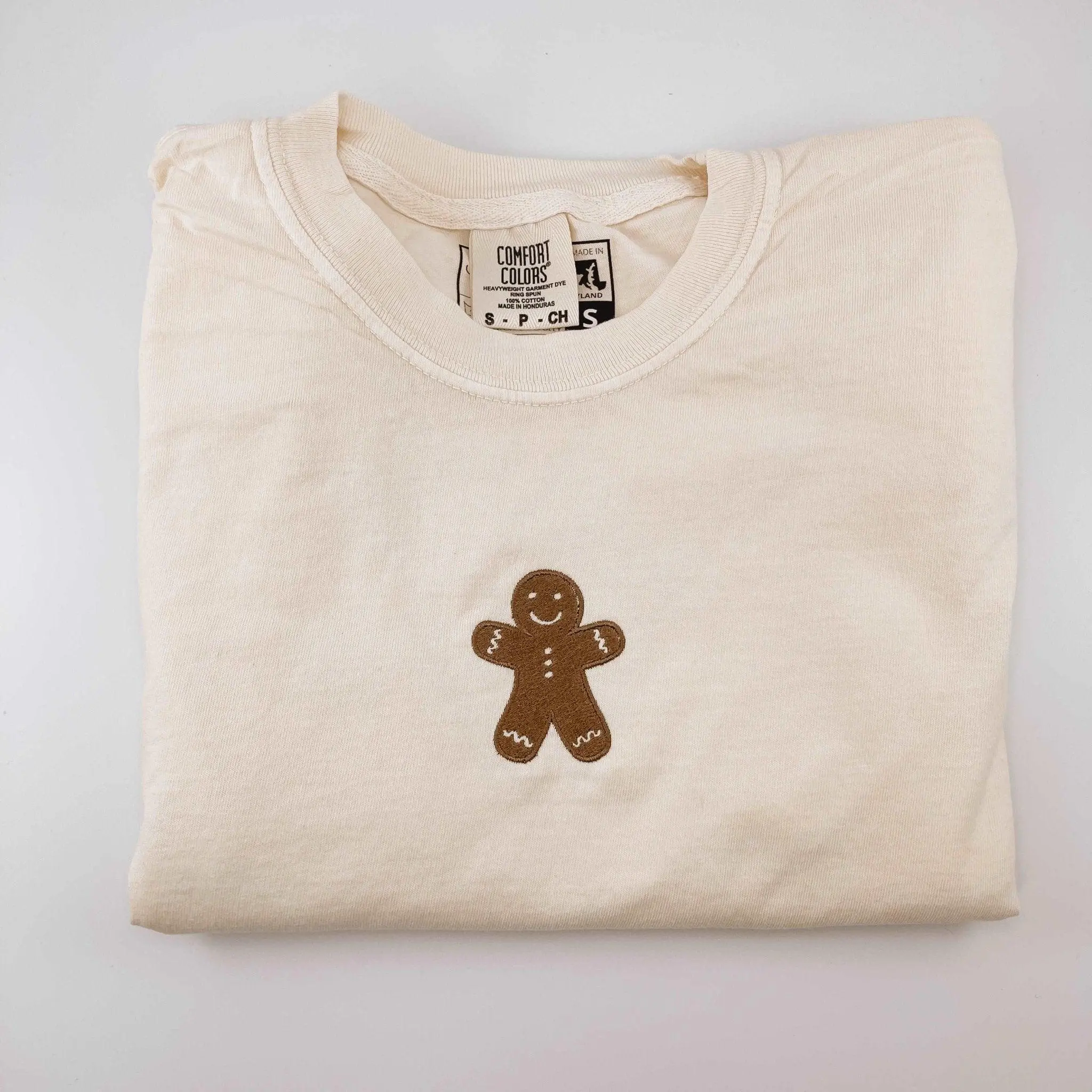 Gingerbread Embroidered Long Sleeve T-Shirt