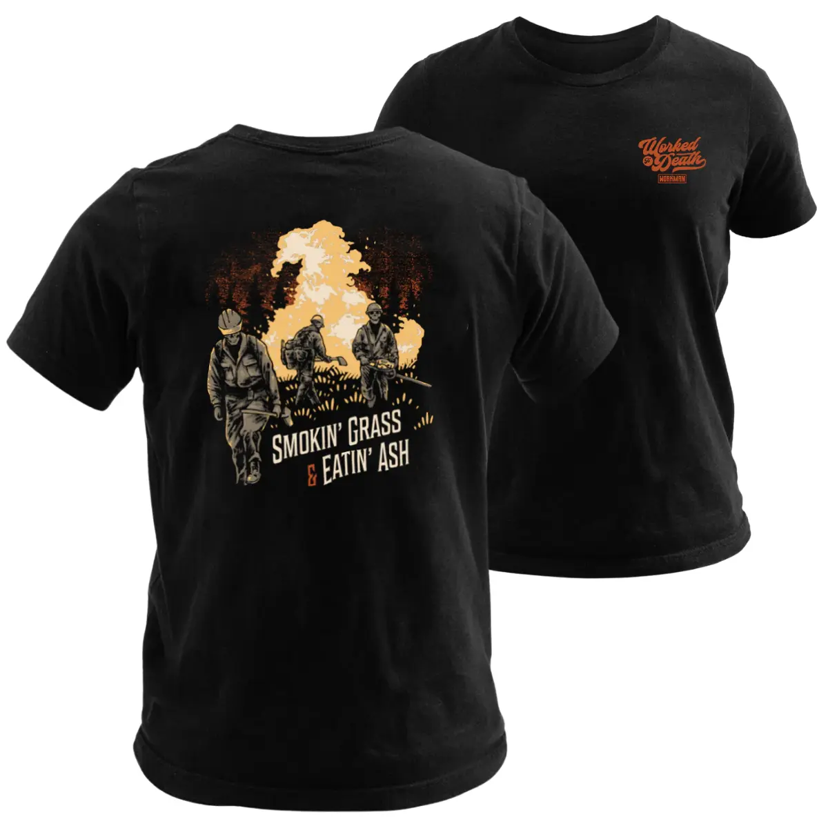Women's Graphic T-Shirt, Retro Wildland Firefighter Hotshot Design, Soft Cotton Blend Short Sleeve Outdoors Top with Rib Collar, Shortsleeve, Statement