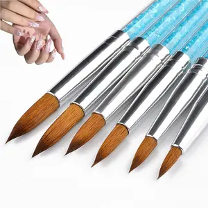 Professional Acrylic Nail Brush Set, 3D Gel Building Brushes, Nail Design Tools, Home & Salon DIY Nail Art, 6 Piece Kit, Nail Art Manicure