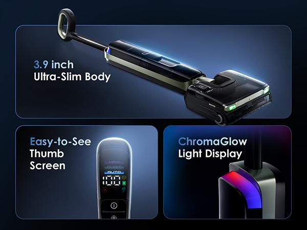 Tineco FLOOR ONE S7 Master Wet Dry Vacuum Cleaner, StreakFree Scraper, 3.9inch Ultra-Slim Body, 23kPa Suction, Flashdry Self-Cleaning System, 150° DustReveal Green Headlight