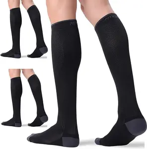 3 Pairs Compression Socks for Women and Men 20-30mmHg Circulation Support Socks Moisture-Wicking Breathable Friction Shock Protection