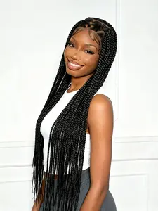 High-Quality HD Full Lace Braid Wig, Large Ventilated Hand-Woven Fashion Braids, Unique Hook Design, Perfect Goddess Gift