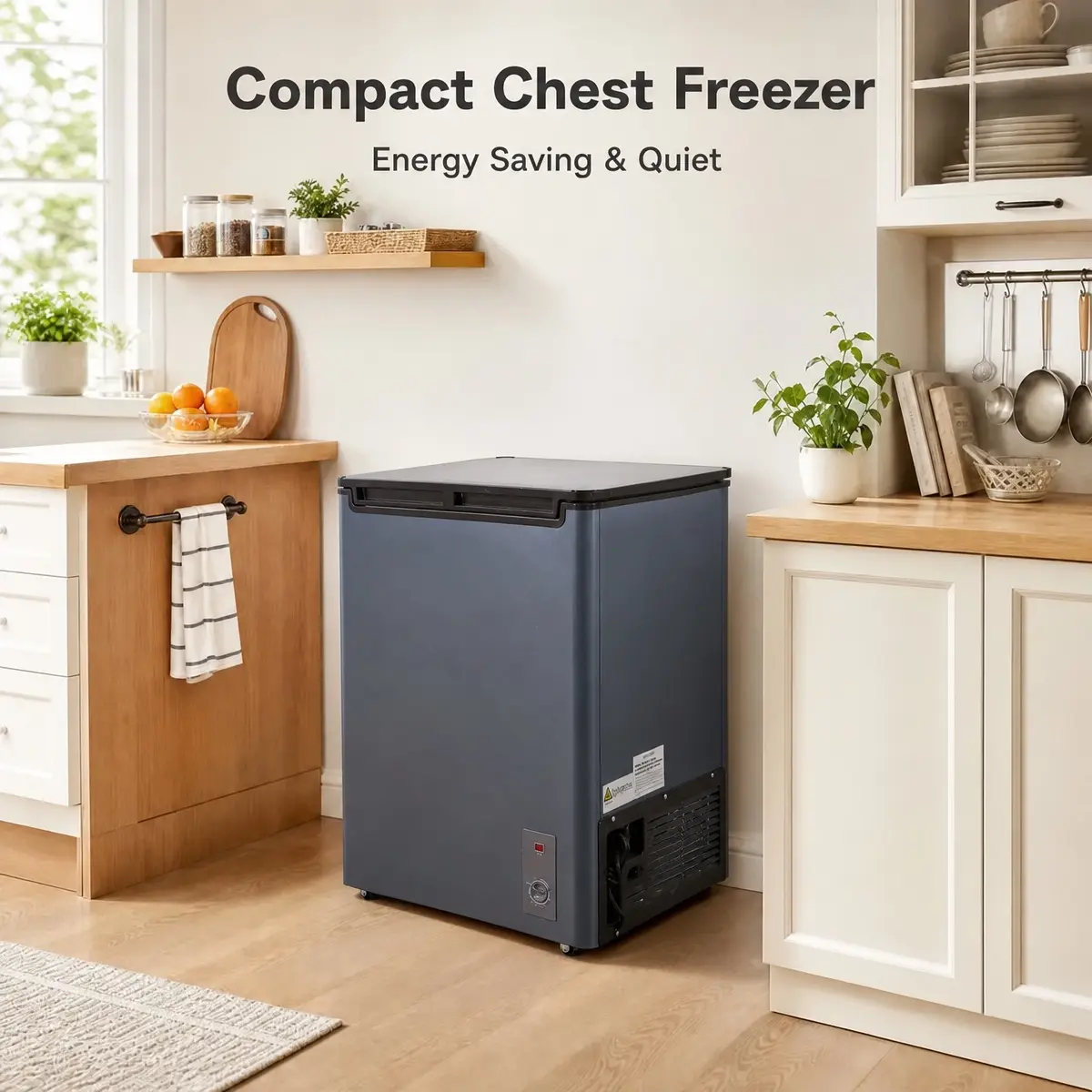 Compact Chest Freezer 5.2 Cu Ft - Small Deep Freezer with Dual Storage Baskets, Energy Saving & Quiet, Space-Saving for Home Kitchen Dorm