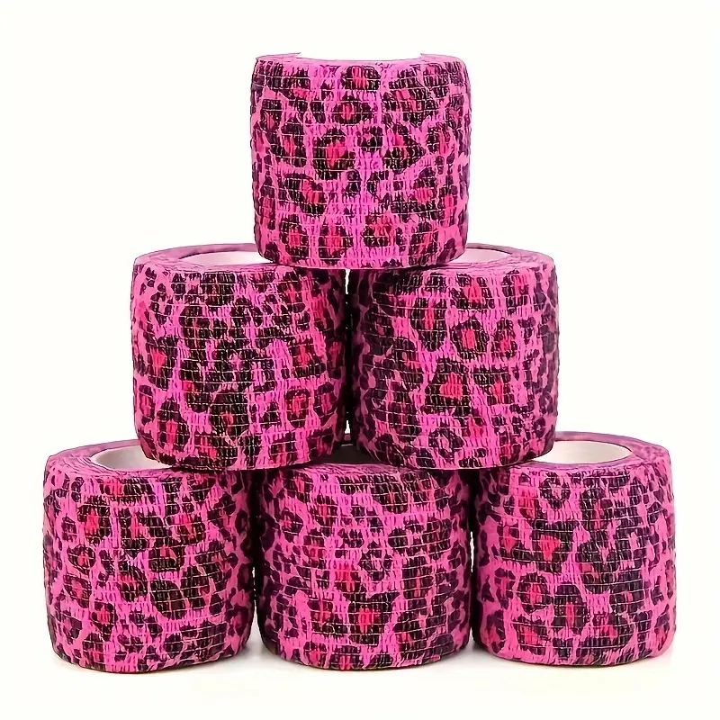 6 pieces of elastic self-adhesive bandages with printed designs, suitable for knee wrapping and tattoo care. Featuring breathable and tearable design, also can be used as paw protectors for dogs of all sizes Pre Wrap Tape