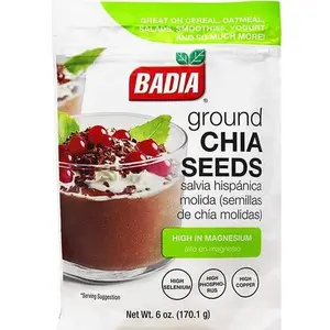 BADIA Organic Ground Chia Seeds, 6 oz, US-Sourced, Vegan, Natural Ingredients, High in Protein & Fiber
