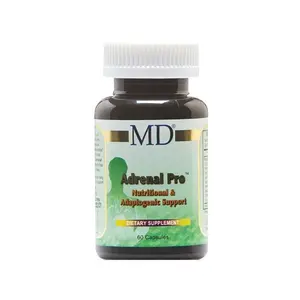 MD Adrenal Pro Supplement - Natural Drug Free - Reduces Stress, Improves Restful Sleep - 60 Count Adult GMO Free Dairy Free Edible Fitness Dietary Healthcare
