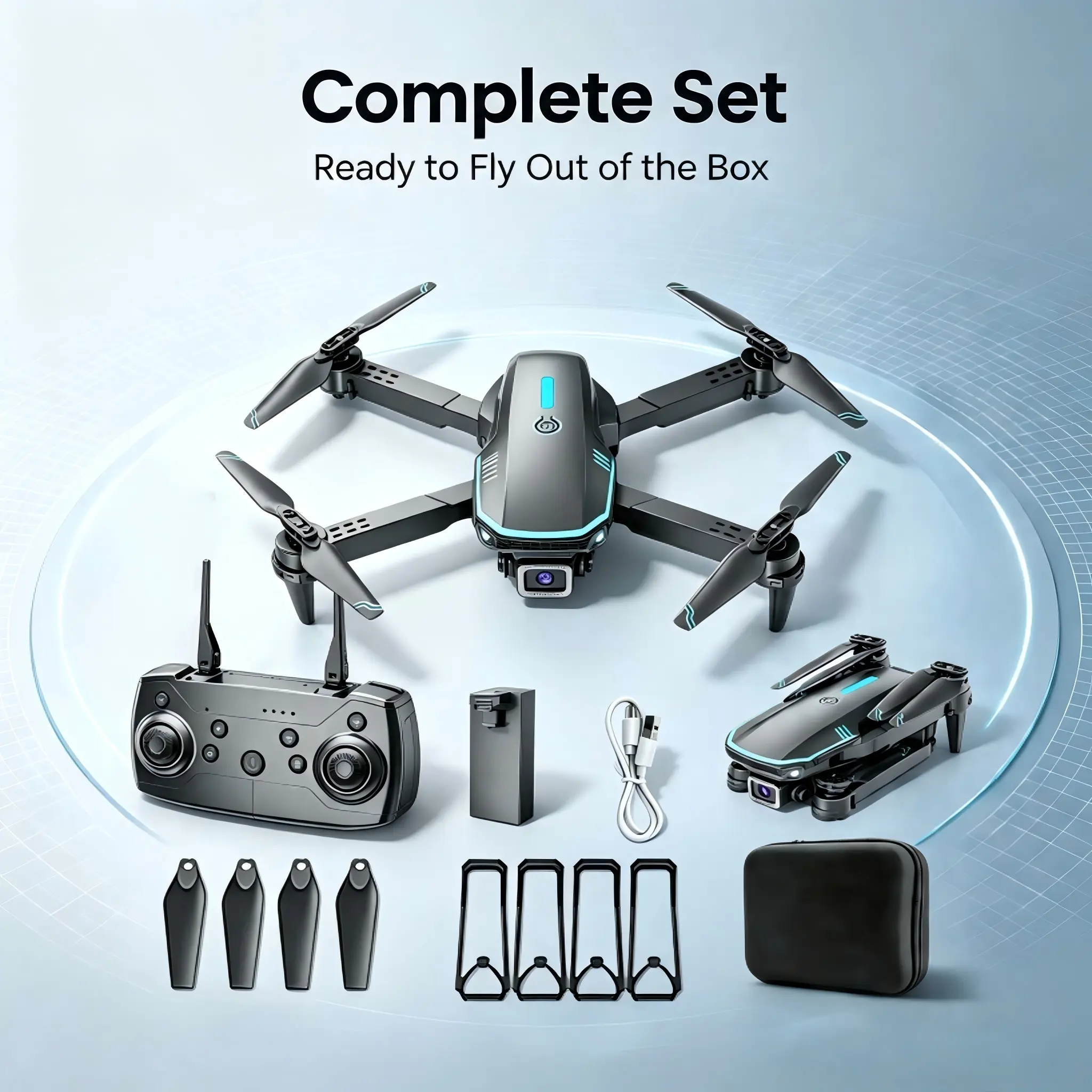Tongli Unisex Kids' RC Quadcopter Drone with Cameras for 12+ Years - Drop & Crash Resistant, HD Aerial Shooting, Headless Mode, 1-Key Takeoff & Landing, Kids Development, Batteries Included, Ideal Christmas/Birthday Gift