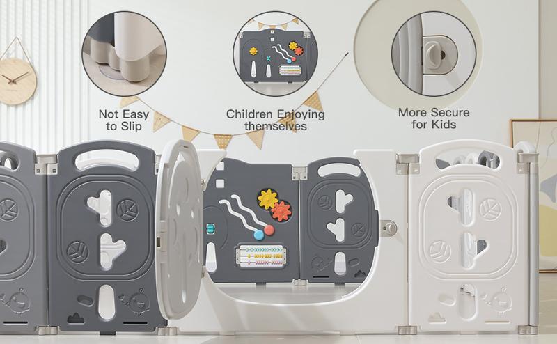 Baby Playpen - Foldable Toddler Play Area with Safety Gates, Portable Design for Indoor & Outdoor Use, Includes 14 Panels for Kids Activity Centre