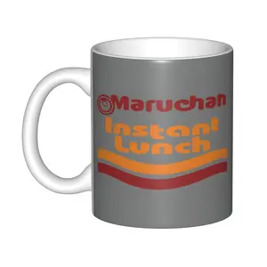 Maruchan ceramic mug, with an elegant and unique design, is perfectly suitable for coffee or tea. It is a durable and fashionable drinking vessel with a capacity of 11 ounces