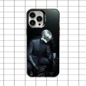 "Resident Evil" Leon-Themed Iridescent Silver Phone Case — Compatible with iPhone 17, 16, 15, 14, 13