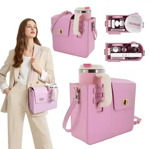 Insulated Cup Crossbody Bag – Waterproof Drink Holder with Wallet Storage, Adjustable Strap, Lightweight Design for Travel, Gym, or Work, On-the-Go Travel Drinkware, Stylish Tumbler Purse