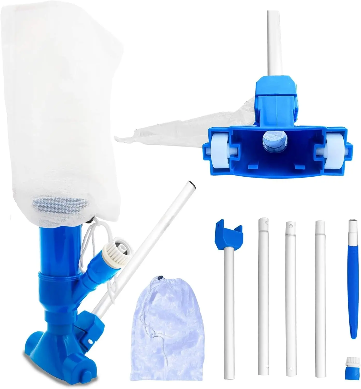 HYDROTOOLS Venturi Pool Jet Vacuum – Compact Cleaner for Inflatable & Above Ground Units, Hot Tubs & Spas, Hose-Connected, Dark Blue, Small