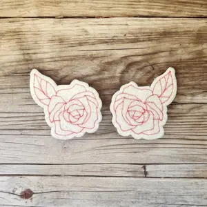 6 Piece Rose Pattern Set Pellon Peltex 70 Flat Stitch Beading Stencils