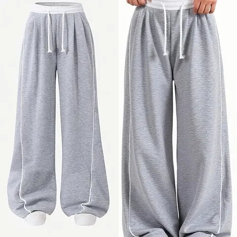 Teen Girls Casual Slim Fit Trousers, Spring and Autumn Wear, Fashionable Long Pants, Sweater Pants, for 3+ Years Old Girls, Suitable for Home and School