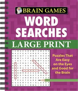 Brain Games - Word Searches - Large Print (Purple) -- Publications International Ltd, Spiral Bound, Comb or Coil