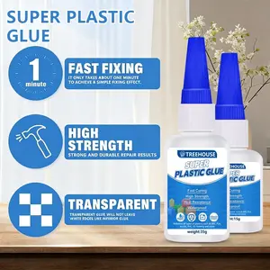 Fast-Drying Plastic Glue, Strong Transparent Adhesive, No Residue, Suitable for Acrylic, 3D Printing, Various Plastics Repair, Crafts
