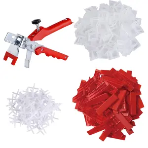 1/8 Inch Tile Leveling System Tools Kit, Including 500pcs Tile Spacers, 150pcs Tile Wedges, 1 Tile Leveling Clip, 500pcs 1/8 Inch Cross Spacers for Ceramic Tile Adjustment