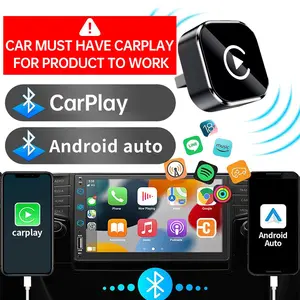 【YURNLV】2026 Mini Wireless CarPlay Adapter, compatible with iPhone/Android phones, plug and play, wired to wireless, automatic connection, hands-free calling.
