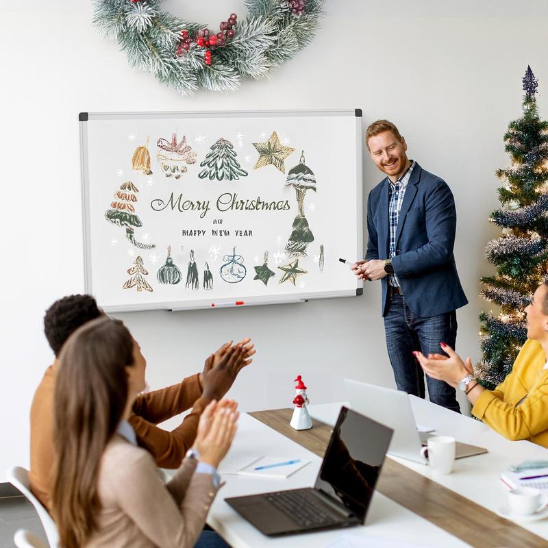 Magnetic Dry Erase Board 36 x 24 Inches White Board with Accessories, Includes Dry Eraser, Marker Tray & Fixing Kits