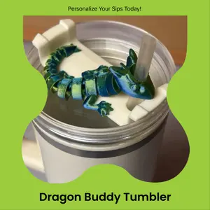 Dragon Buddy Tumbler Straw - Fits Any Tumbler with 10 mm Straw - Personalized Drinkware Cup Mug Bottles - Drinkware Accessories Beverage Reusable Cute Topper Charm Made in USA