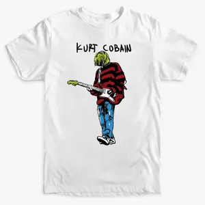 Vintage Kurt Cobain T-Shirt Nirvana Smells Like Teen Spirit Nevermind Aneurysm, Unisex Cotton Graphic T-Shirts Sweatshirt, Hoodie