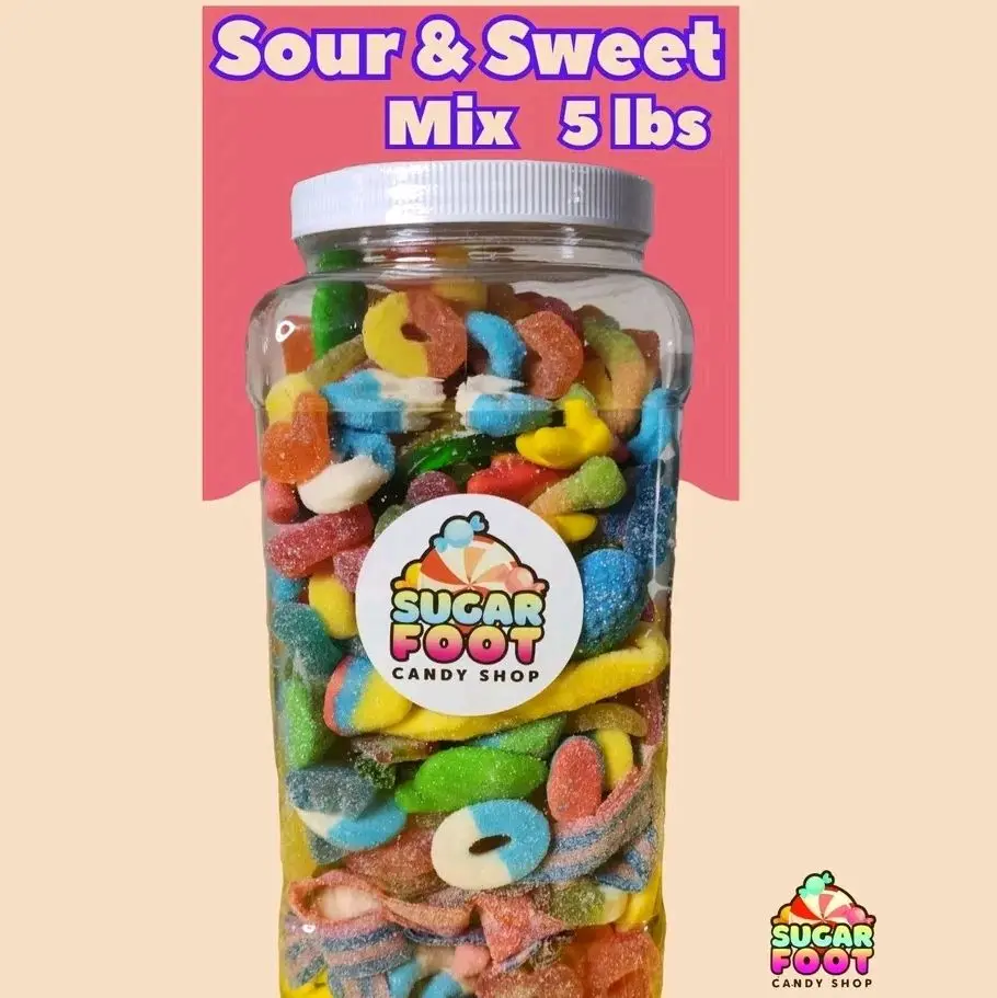 5 POUND MIX , GREAT ASSORTMENT OF GUMMIES