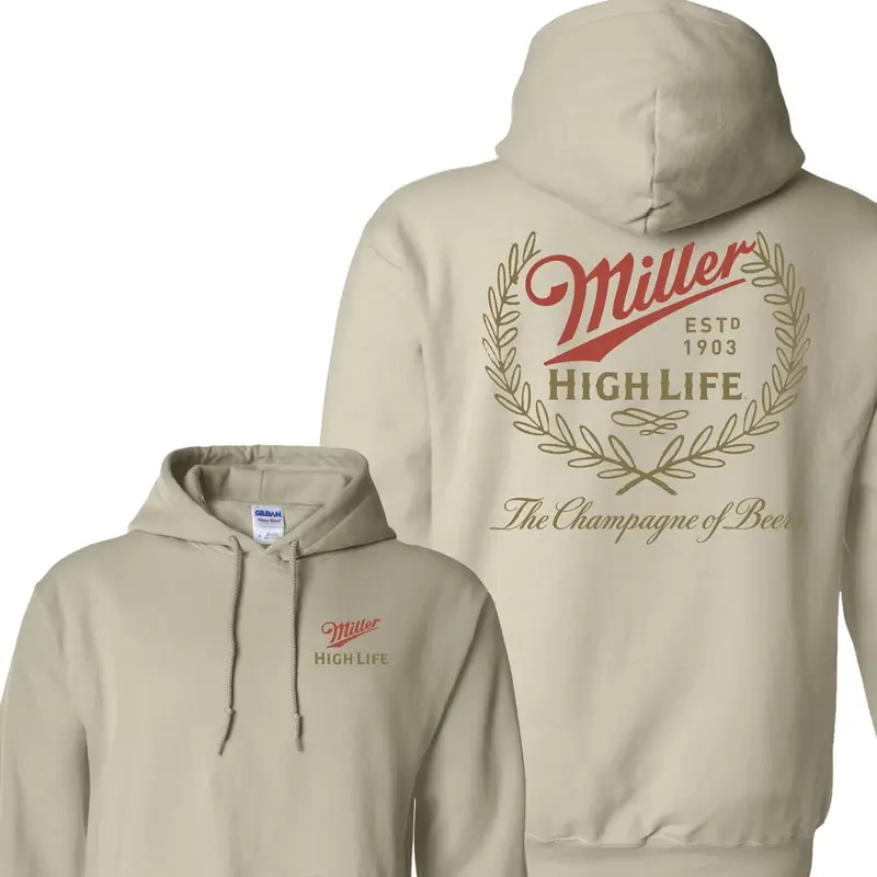 Miler High Life Wreath Logo 2-Sided Unisex Hoodie, Miller Beer Lover Shirt, Gift for Him, High Life Beer Tee