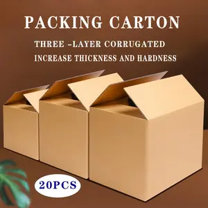 20 Reinforced Heavy Duty Cardboard Boxes | Thickened Cardboard, Single Size Design for Home, E-commerce, and Storage, Easy Assembly, Durable Packaging Solutions, Moving Storage Boxes, Home Organizer Storage
