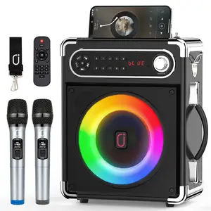 S55 Karaoke Machine with Two Wireless Microphones